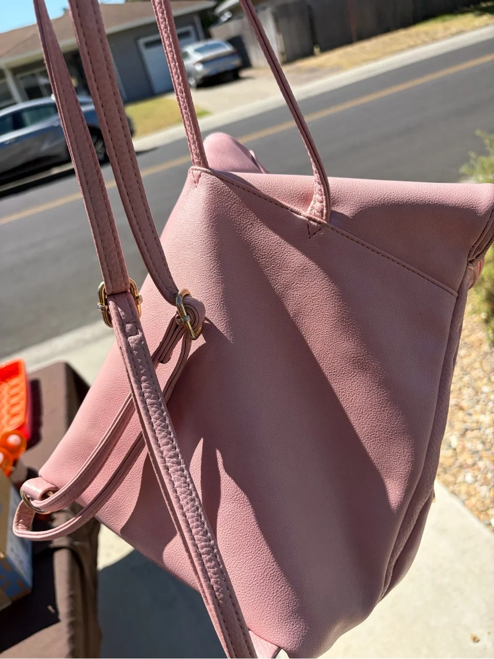 Juicy Couture Blush Pink Studded Logo Backpack with Gold Accents